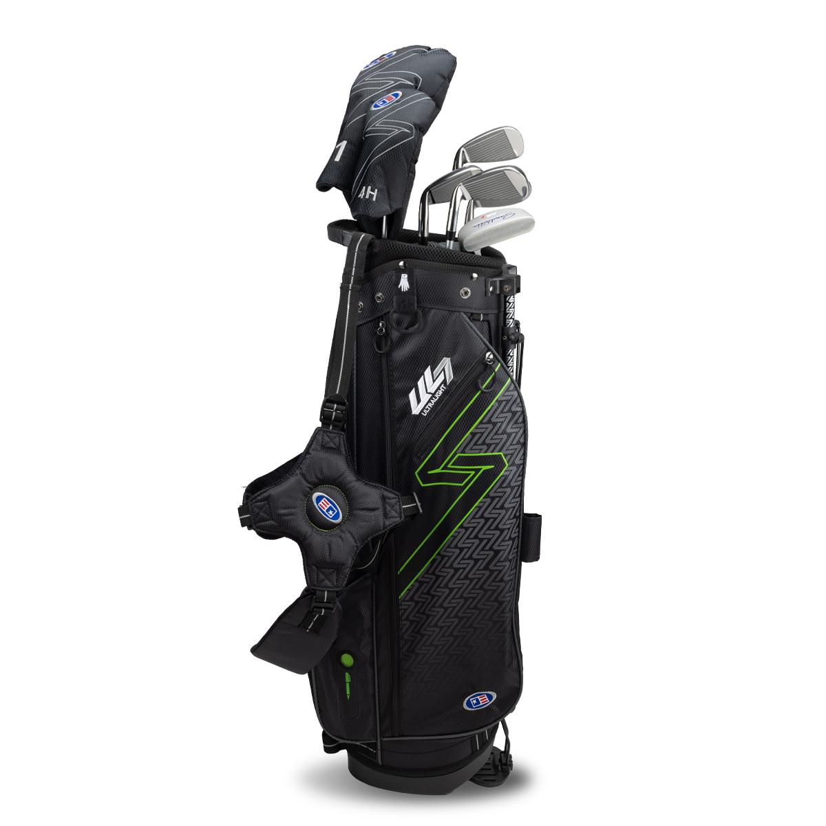 ジュニア　GREEN BROTHERS Right Hand UL7-57 7 Club Stand Set, Black/Green | U.S. Kids Golf